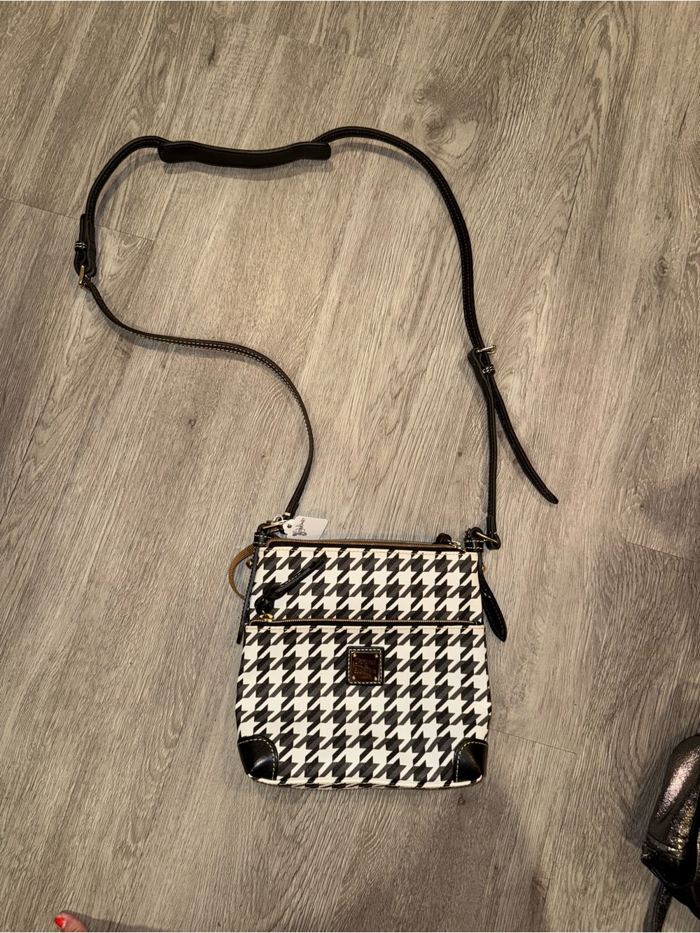 Dooney & Bourke Black & White Houndstooth Crossbody Bag